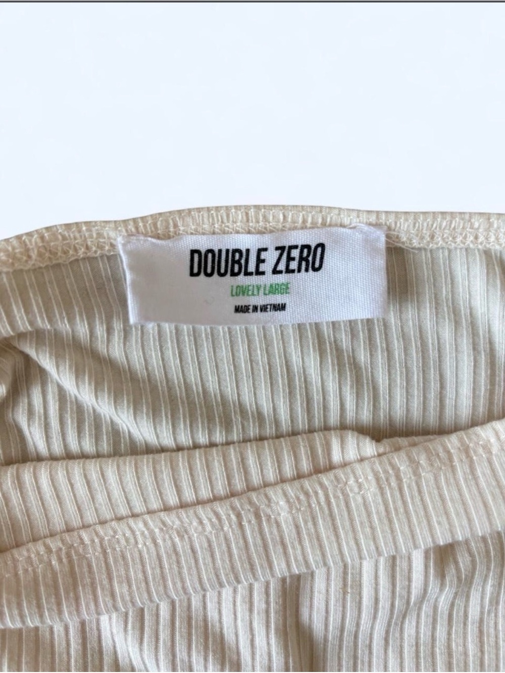 Double Zero Cream Ruffle-Strap Ribbed One-Piece Bodysuit - Picture 3 of 3
